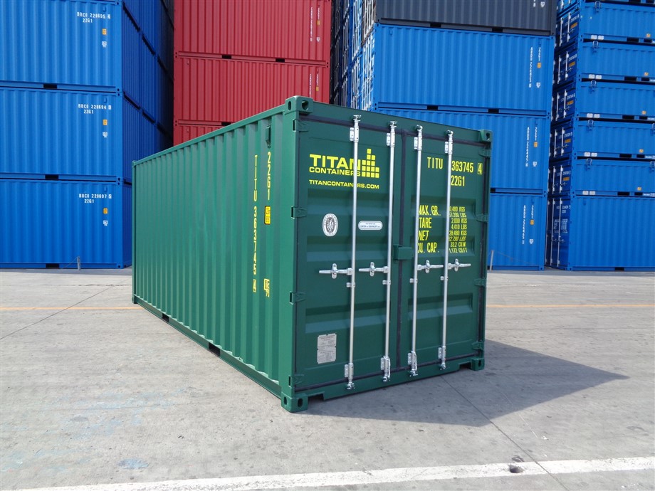 20 foot new green shipping container