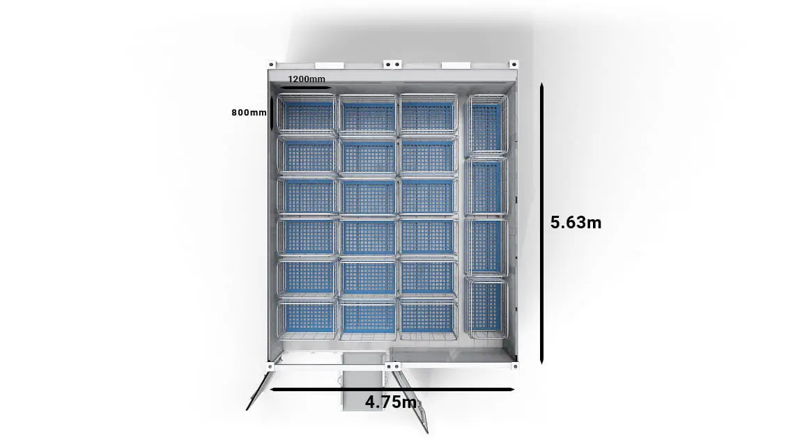 22 kocsi egy 2 rekeszes 20 lábas Arctic SuperStore-ban