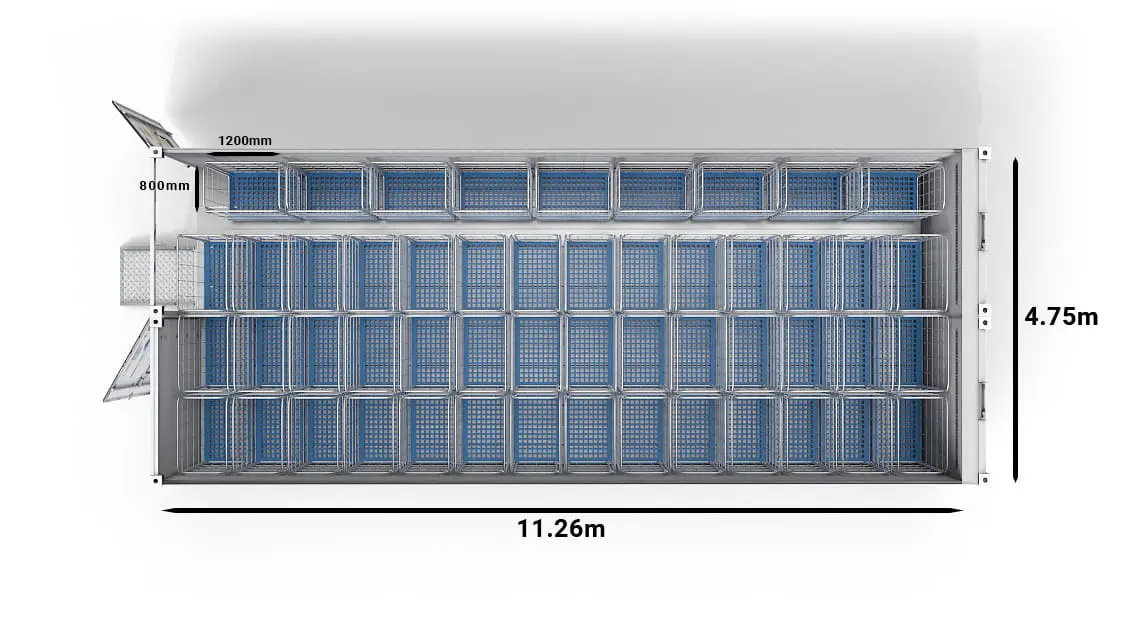 51 kocsi (2 rekeszes 40 lábas Arctic SuperStore)