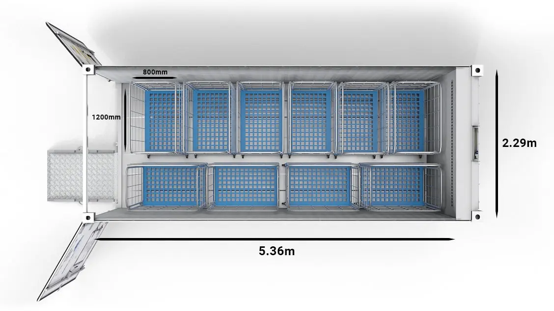 ArcticStore, 20 láb, kocsik