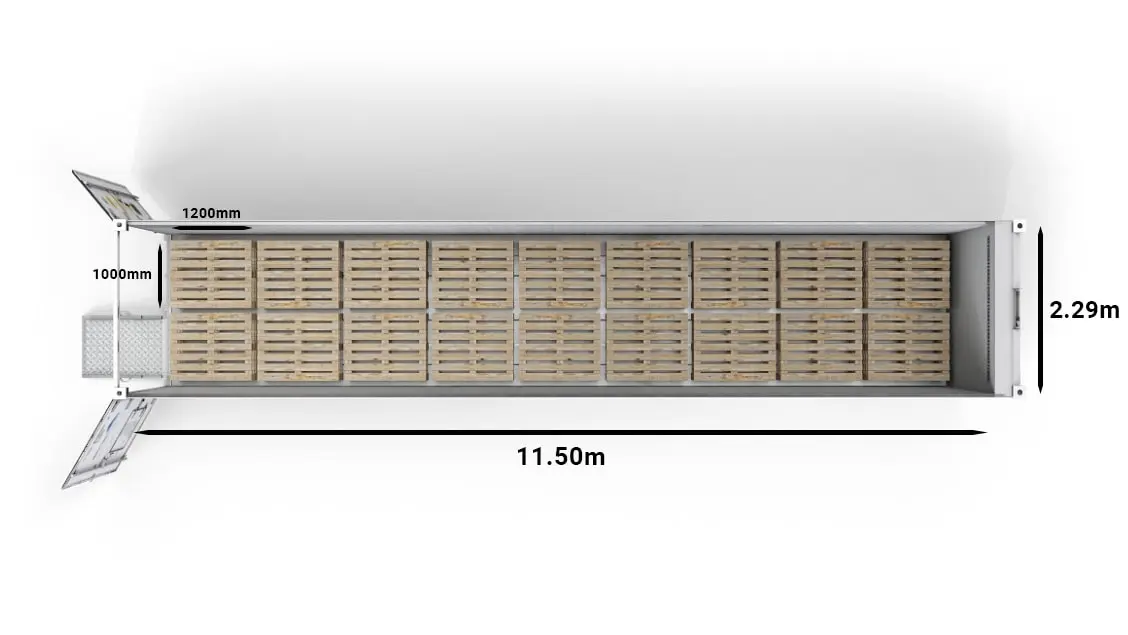 ArcticStore, 40 láb, UK raklap