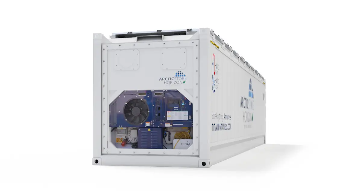 40ft ArcticStore Horizon Napelemekkel Hátulnézet