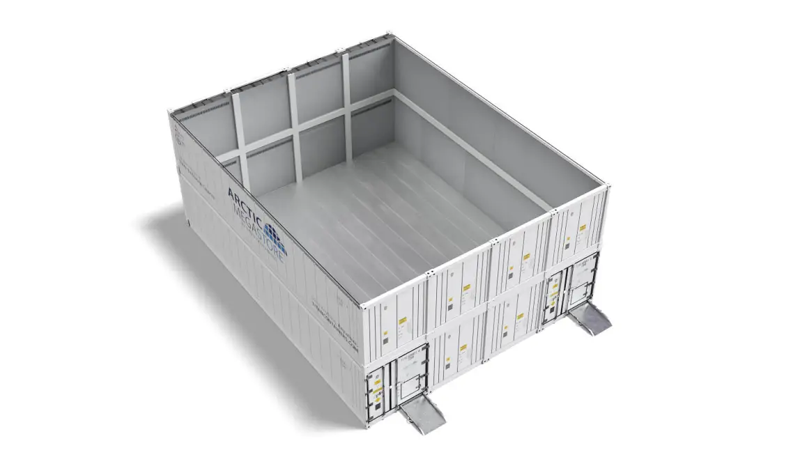 Arctic MegaStore nagy kapacitású, moduláris hűtőtárolási megoldás a Titan Containerstől