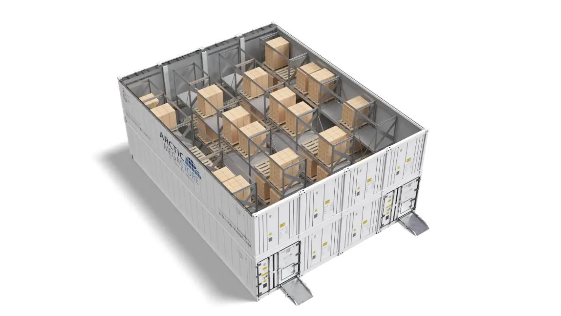 Arctic MegaStore nagy kapacitású, moduláris hűtőtárolási megoldás a Titan Containerstől